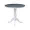 International Concepts Round 36 in Rd Top Ped Table, Counter Ht, White/Heather Gray, 36 W, 36 L, 35.1 in H, Wood K05-36RT-6B - alternate 2